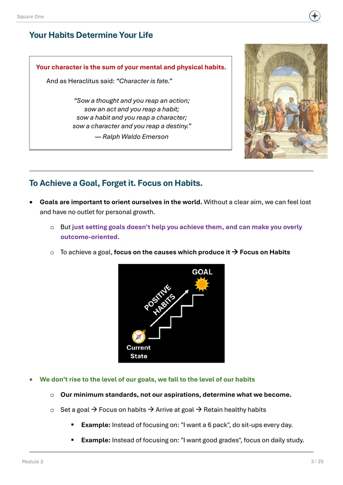 Your Habits Determine Your Life, original Module 3 course notes page 3