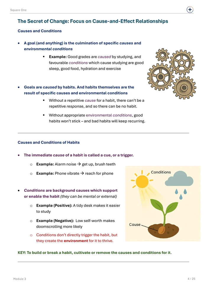 The Secret of Change: Focus on Cause-and-Effect Relationships, original Module 3 course notes page 4