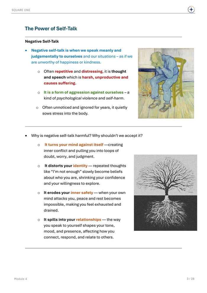 The Power of Self-Talk, original Module 4 course notes page 3