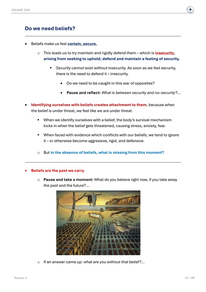 Do we need beliefs?, original Module 4 course notes page 21